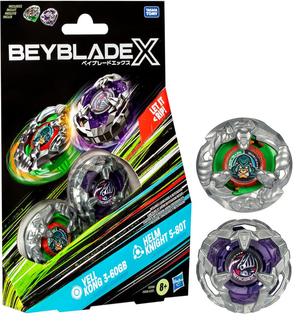 Yell Kong 3-60GB & Helm Knight 5-80T Top Dual Pack | Beyblade X (Hasbro)