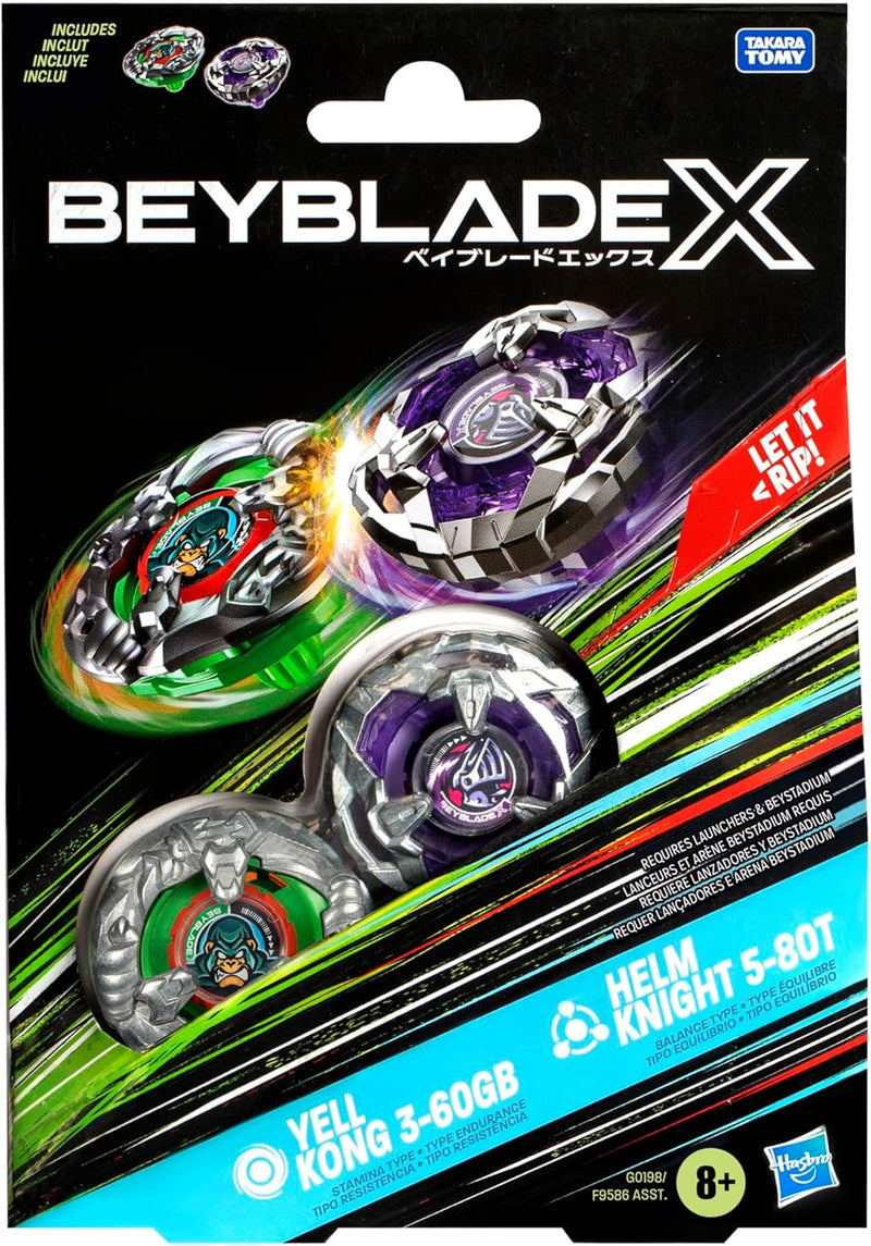 Yell Kong 3-60GB & Helm Knight 5-80T Top Dual Pack | Beyblade X (Hasbro)