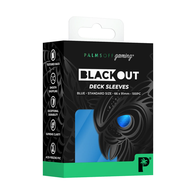 Blackout Deck Sleeves Standard (Blue) | Palms Off