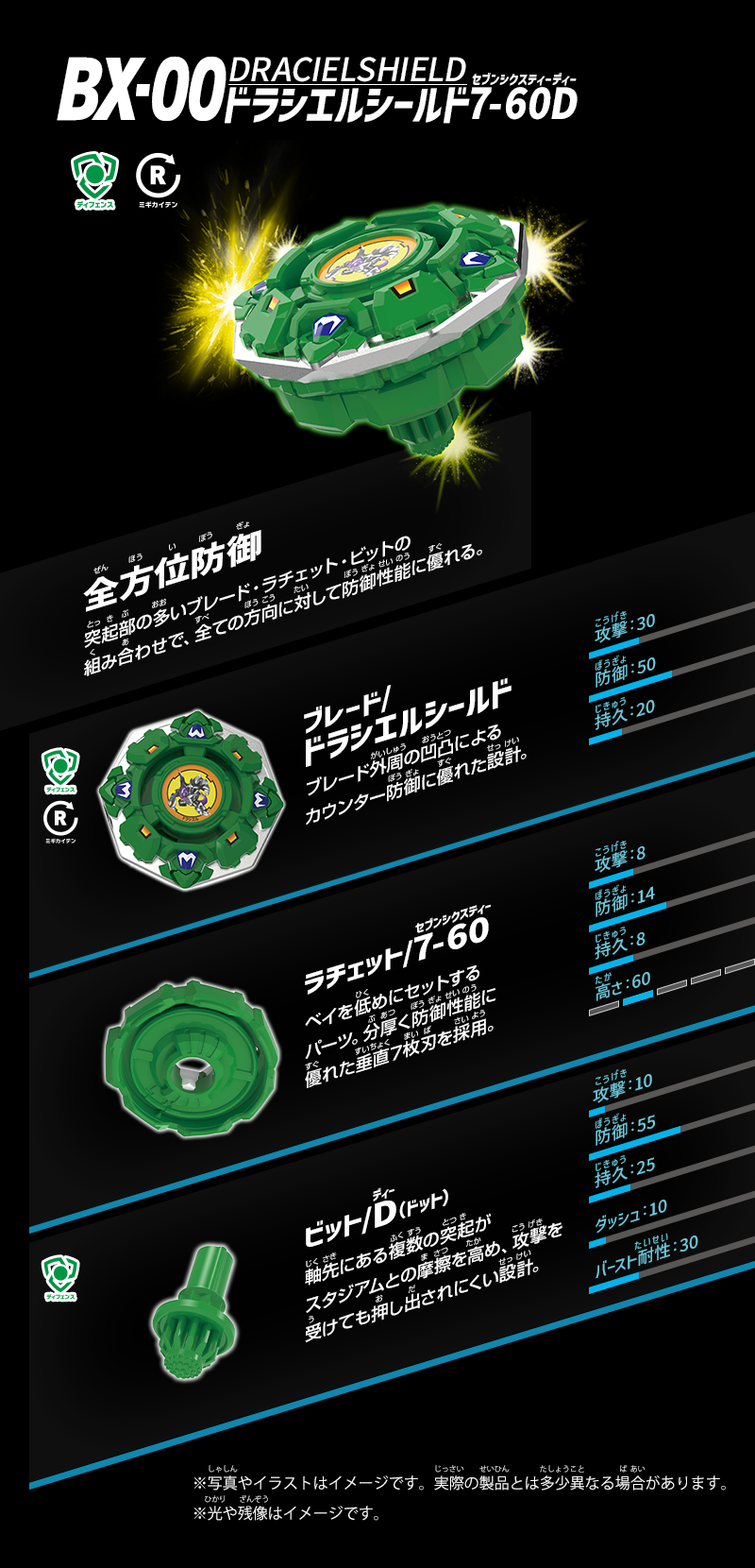 BX-00 Booster DracielShield 7-60D | Beyblade X