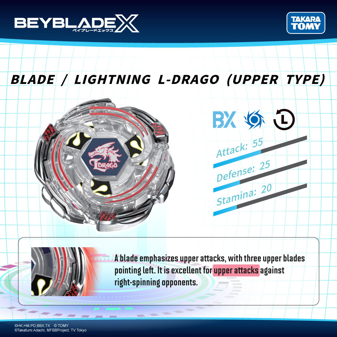 L-DRAGO 100B スタートセット シルバー Takara Tomy Beyblade X BX-00 Random Booster Lightning L