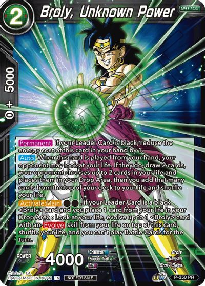 Broly, Unknown Power (P-350) [Tournament Promotion Cards]