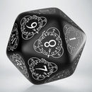 Q Workshop D20 Level Counter Black & White Die