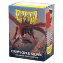 Matte Dual Standard Sleeves (Crimson & Silver) | Dragon Shield