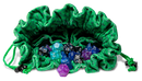 Velvet Dice Bag with Pockets: Dragon Storm (Green)