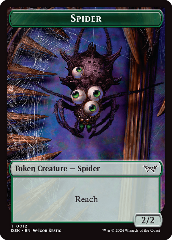 Spider // Manifest Double-Sided Token [Duskmourn: House of Horror Tokens]