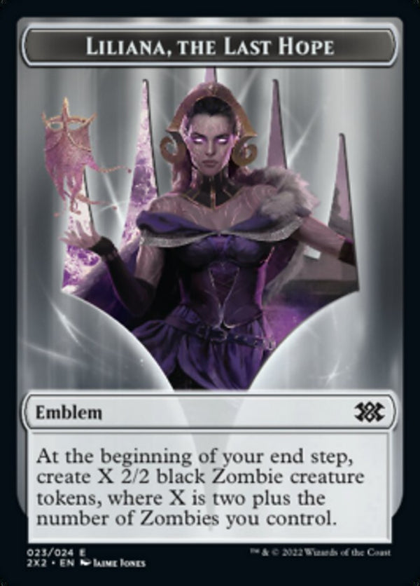 Liliana, the Last Hope Emblem // Spirit (002) Double-Sided Token [Double Masters 2022 Tokens]