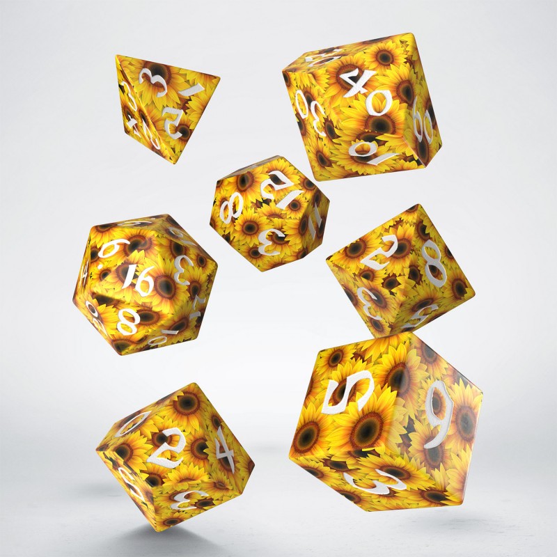 Q Workshop Full Art Dice Set: Sunflower