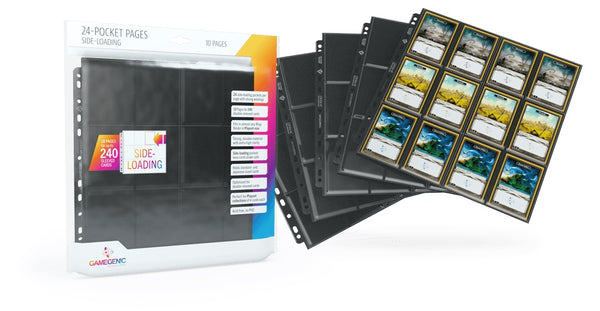 24-Pocket Sideloading Pages 10Pcs Pack (Black) | Gamegenic