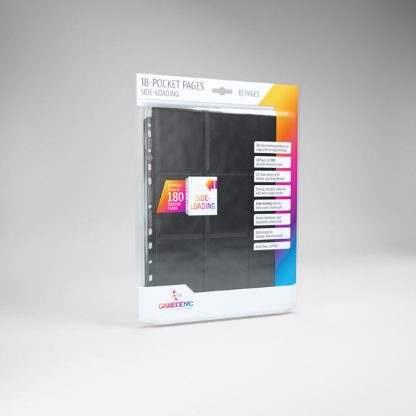 18-Pocket Sideloading Pages 10Pcs Pack (Black) | Gamegenic