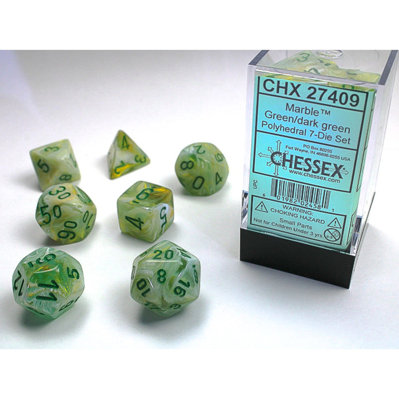 Marble Green/dark green Polyhedral 7-Dice Set | Chessex