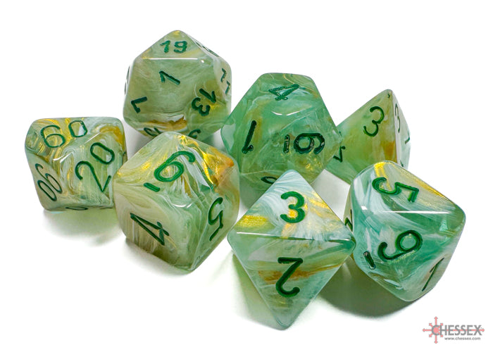 Marble Green/dark green Polyhedral 7-Dice Set | Chessex