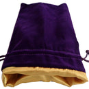 4x6 Purple Velvet with Gold Satin Lining Dice Bag