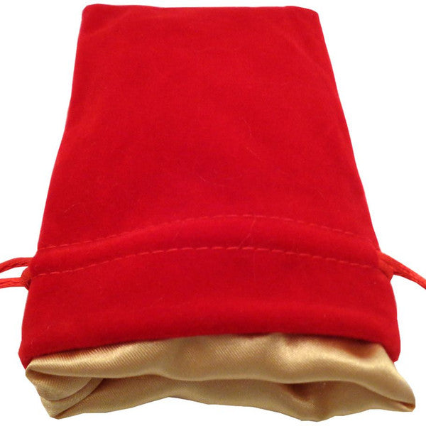4x6 Red Velvet with Gold Satin Lining Dice Bag