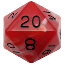 Mega Acrylic D20: Red/White w/ Black Numbers