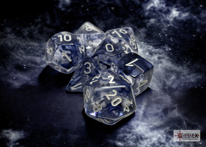 Nebula Black/white Polyhedral 7-Dice Set | Chessex