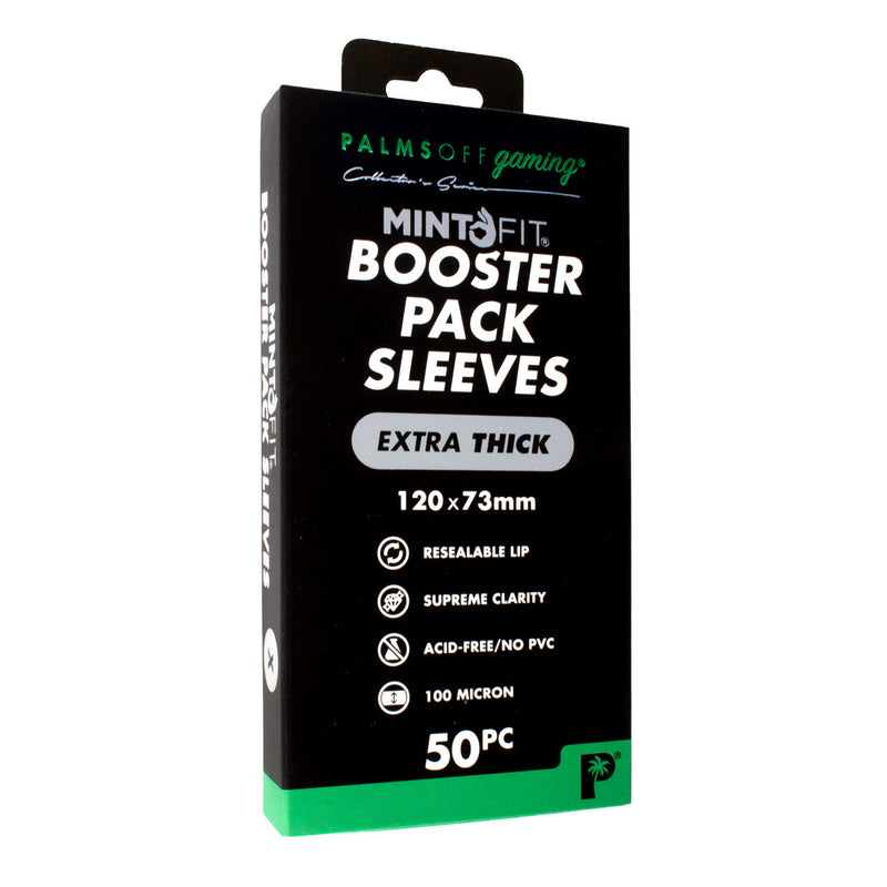 Mint-Fit Booster Pack Top Loader Sleeves - Extra Thick 50pc | Palms Off