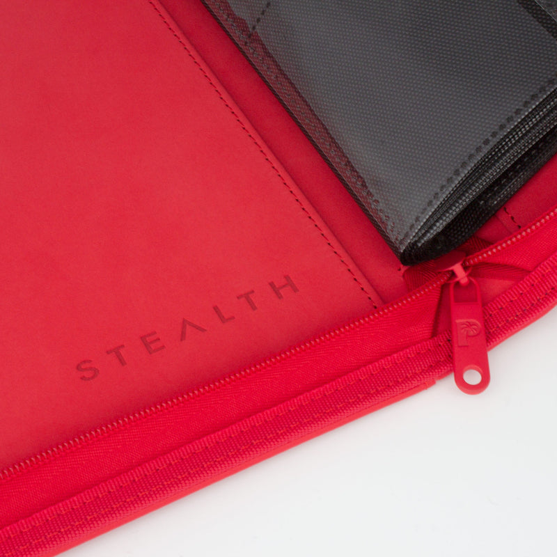 STEALTH 12 Pocket Zip Binder (Red) | Palms Off