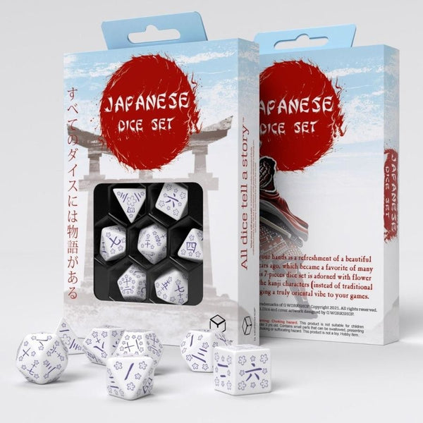 Q Workshop Japanese Dice Set: Blue Star Lotus