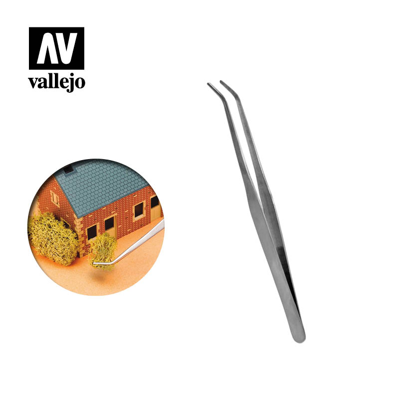 Curved Tip Stainless Steel Tweezers (175 mm)