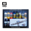 Vallejo Model Air Basic Colors 10 Colour Acrylic Paint + Airbrush Set