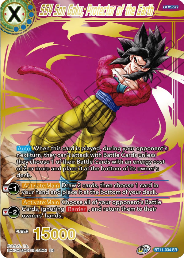 SS4 Son Goku, Protector of the Earth (BT11-034) [Theme Selection: History of Son Goku]