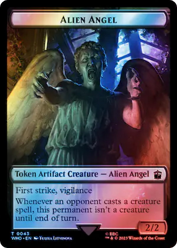 Alien Angel // Food (0058) Double-Sided Token (Surge Foil) [Doctor Who Tokens]