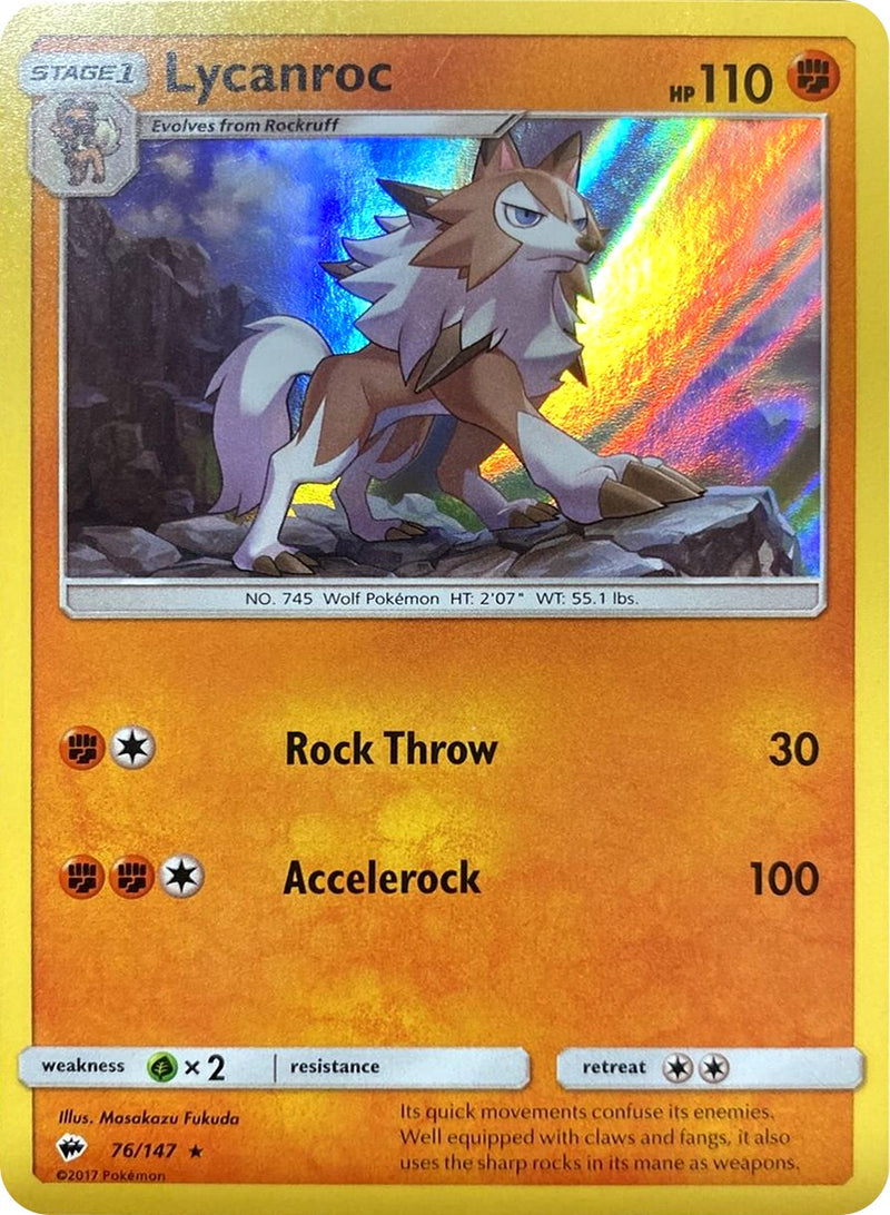 Lycanroc (76/147) (Water Web Holo) [Sun & Moon: Burning Shadows]