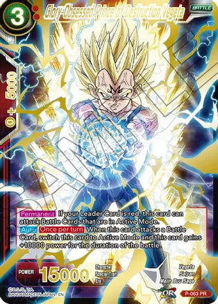 Glory-Obsessed Prince of Destruction Vegeta (Gold Stamped) (P-063) [Mythic Booster]