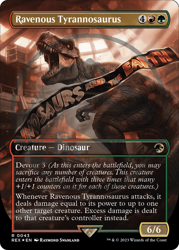 Ravenous Tyrannosaurus Emblem (Borderless) [Jurassic World Collection Tokens]