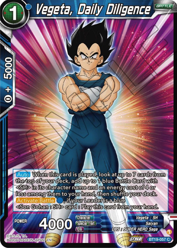 Vegeta, Daily Diligence (BT19-057) [Fighter's Ambition]