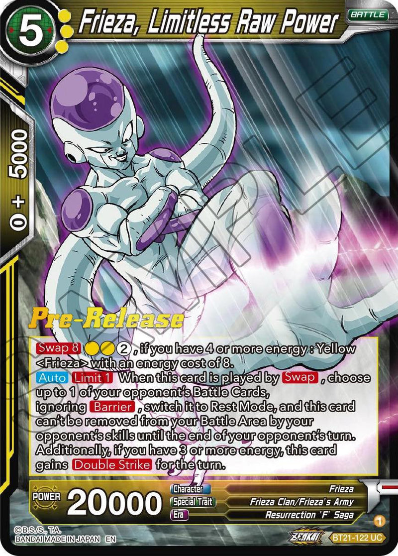 Frieza, Limitless Raw Power (BT21-122) [Wild Resurgence Pre-Release Cards]