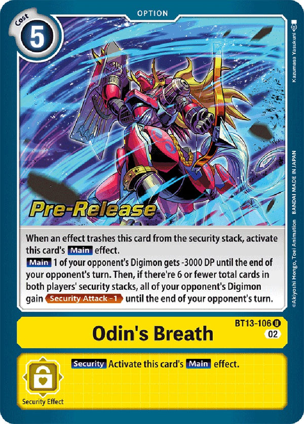 Odin's Breath [BT13-106] [Versus Royal Knight Booster Pre-Release Cards]