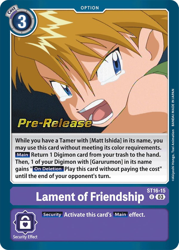 Lament of Friendship [ST16-15] [Starter Deck: Wolf of Friendship Pre-Release Cards]