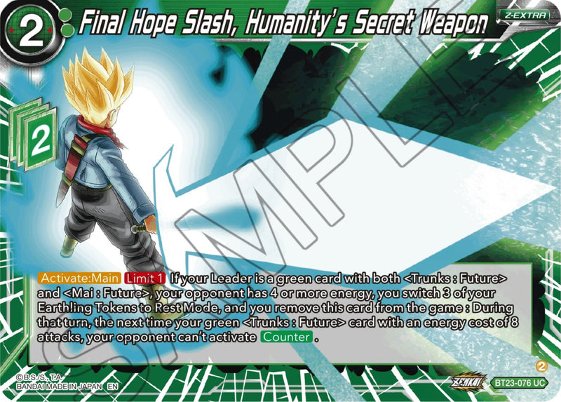 Final Hope Slash, Humanity's Secret Weapon (BT23-076) [Perfect Combination]