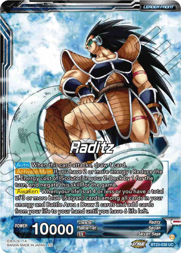 Raditz // Raditz, the Invasion Begins (BT23-038) [Perfect Combination]