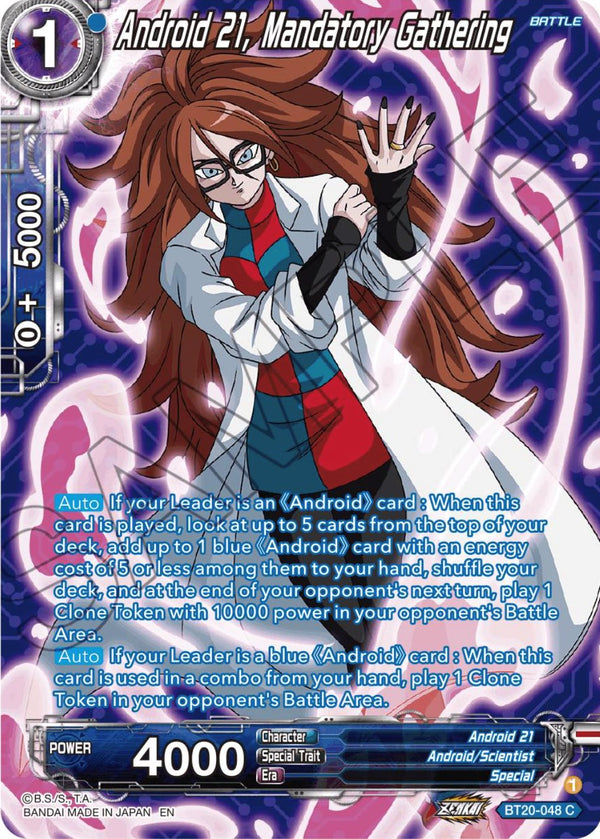 Android 21, Mandatory Gathering (Silver Foil) (BT20-048) [Power Absorbed]