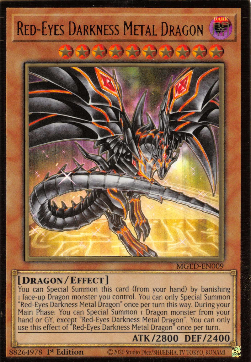 Red-Eyes Darkness Metal Dragon (Alternate Art) [MGED-EN009] Gold Rare