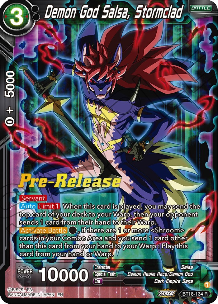 Demon God Salsa, Stormclad (BT18-134) [Dawn of the Z-Legends Prerelease Promos]