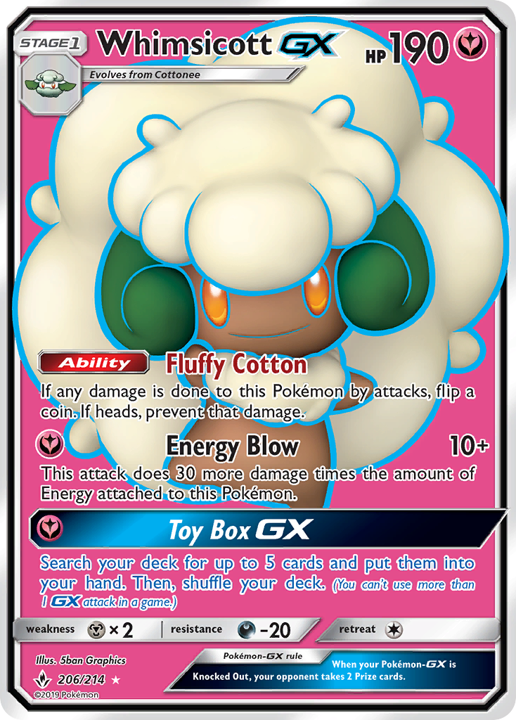 Whimsicott GX (206/214) [Sun & Moon: Unbroken Bonds]