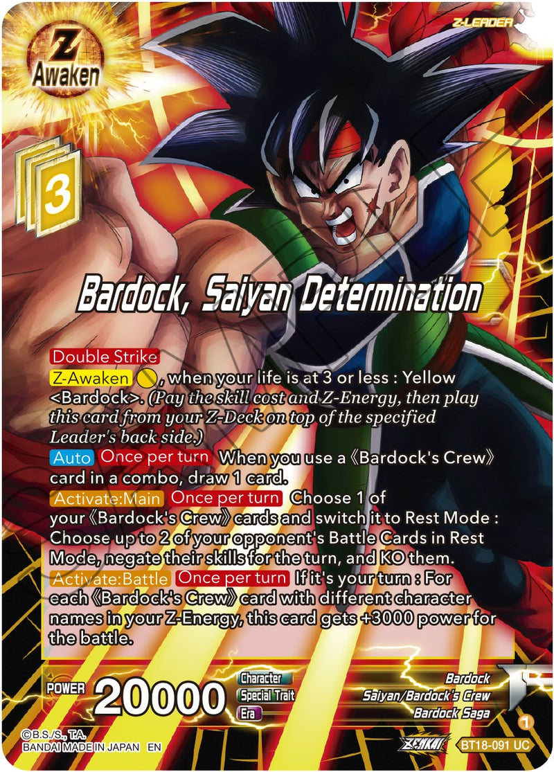 Bardock, Saiyan Determination (BT18-091) [Dawn of the Z-Legends]