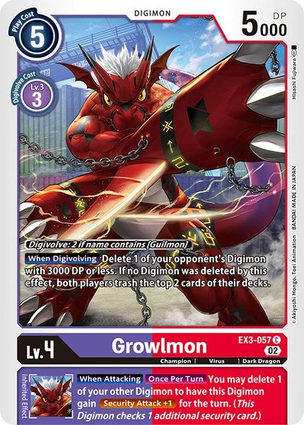 Growlmon [EX3-057] [Revision Pack Cards]