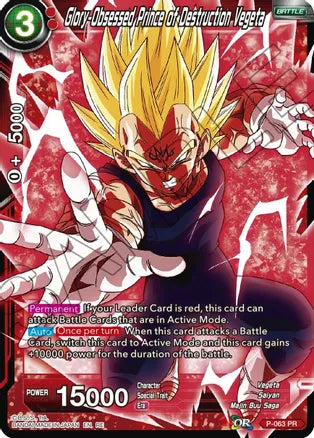 Glory-Obsessed Prince of Destruction Vegeta (P-063) [Mythic Booster]