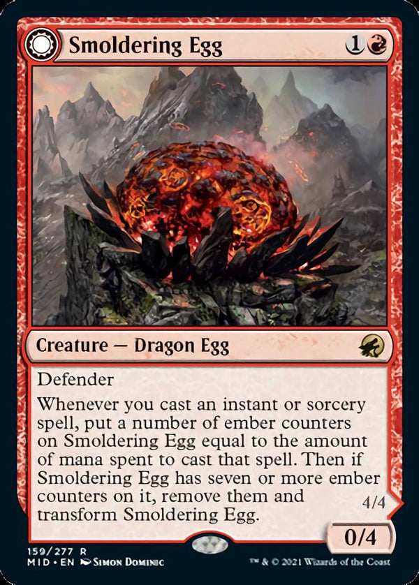 Smoldering Egg // Ashmouth Dragon [Innistrad: Midnight Hunt]