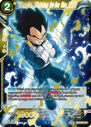Vegeta, Striving to be the Best (Gold Stamped) (TB3-051) [Mythic Booster]