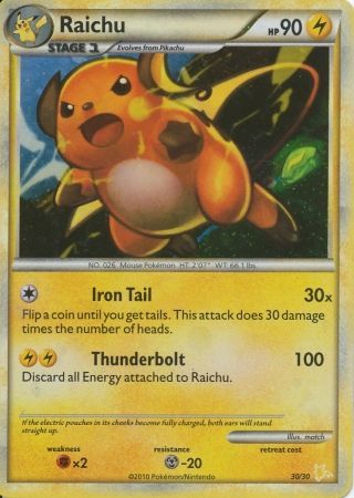 Raichu (30/30) [HeartGold & SoulSilver: Trainer Kit - Raichu]