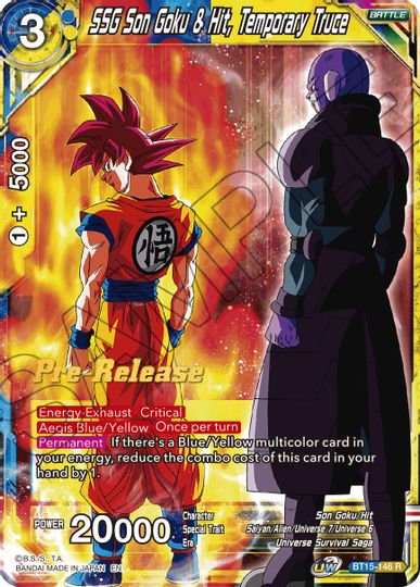 SSG Son Goku & Hit, Temporary Truce (BT15-146) [Saiyan Showdown Prerelease Promos]
