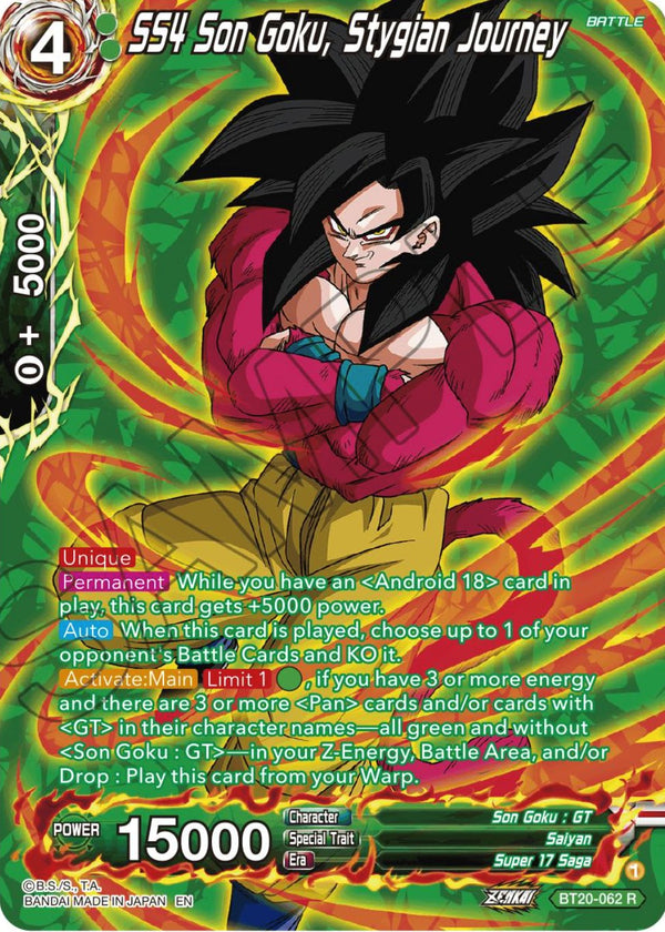 SS4 Son Goku, Stygian Journey (Silver Foil) (BT20-062) [Power Absorbed]