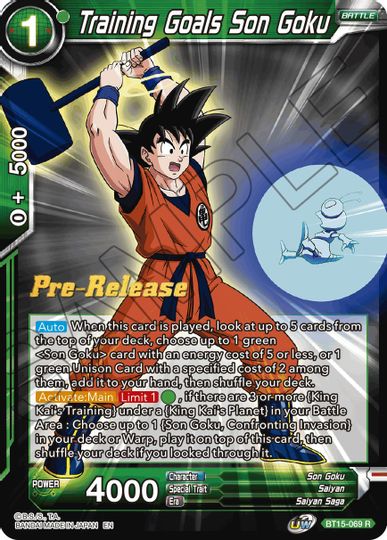 Training Goals Son Goku (BT15-069) [Saiyan Showdown Prerelease Promos]