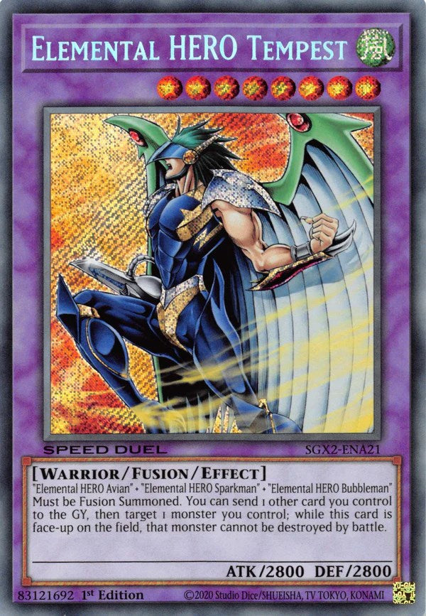 Elemental HERO Tempest [SGX2-ENA21] Secret Rare